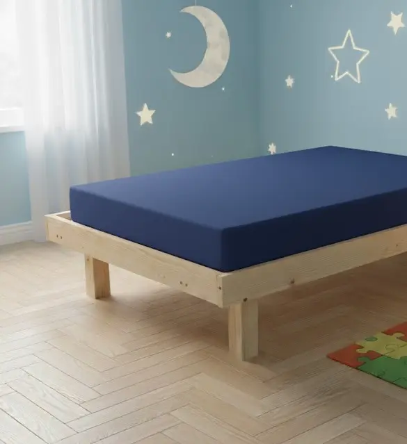 בסיס מיטה יחיד עם מסגרת היקפית + מזרן ספוג 80X190 עץ אורן מלא