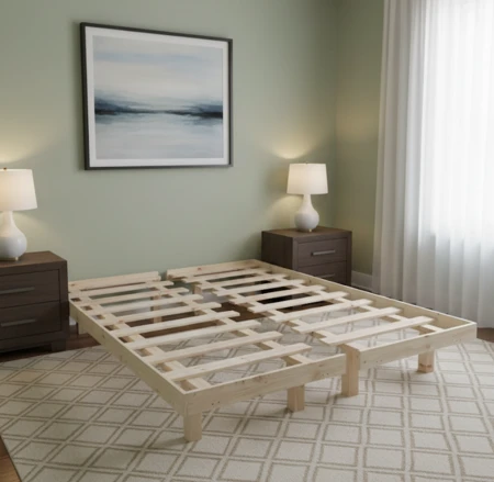 מיטה יהודית קלאסית עץ אורן מלא כולל מזרנים