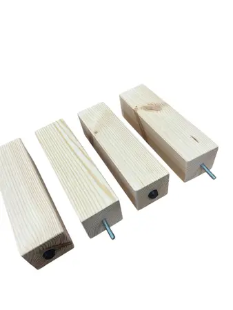 רגלי עץ אורן לרהיטים