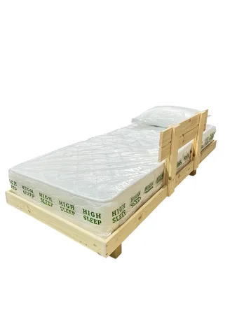 בסיס מיטה יחיד עם מעקה בטיחות + מזרון 80X190 עץ אורן מלא כולל הובלה והרכבה